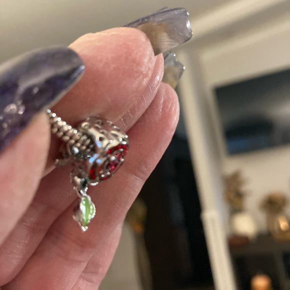 Charm-Bracelet-colorful rhinestones, Rose Shaped Charm/Pendant for Bracelet nwt - Picture 6 of 11